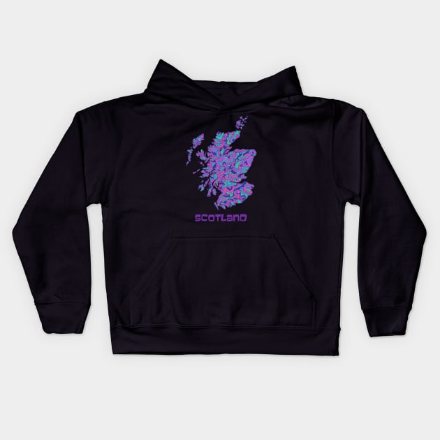 Scotland Map Kids Hoodie by TimeTravellers